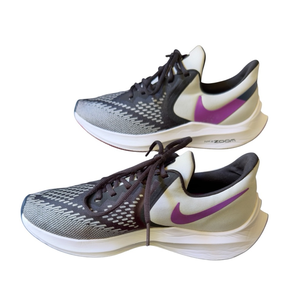 Nike Gray and Purple Athletic Shoes with Breathable Mesh